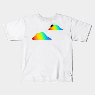 Graphic Rainbow Clouds on White Kids T-Shirt